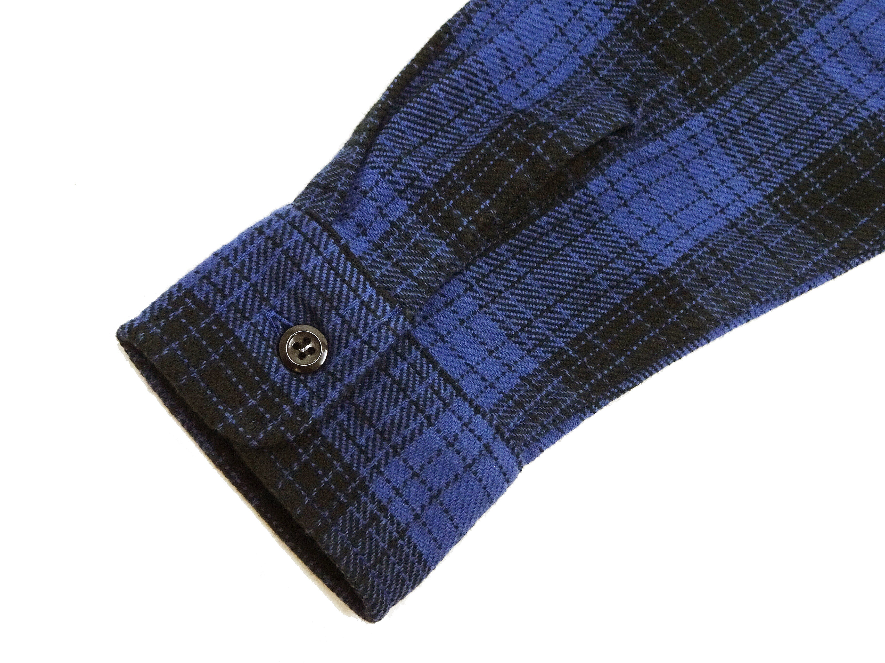 Men's Sugar Cane Plaid Flannel Shirt - Mediumweight Cotton Twill Long Sleeve Button Up Work Shirt SC29358 in Navy Blue - Perfect for Outdoor Work, Casual Wear & Fall Layering