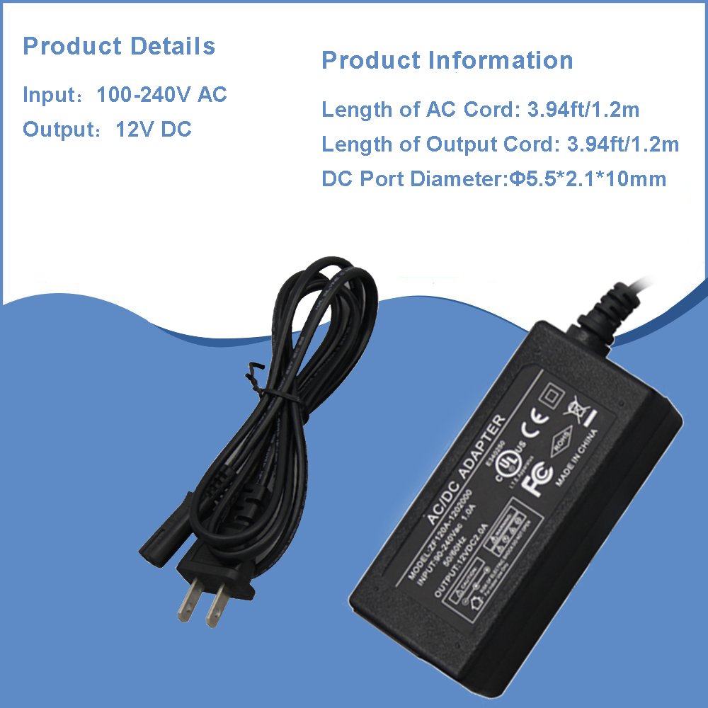 12V 4A Power Adapter, AC 100-240V to DC 12V Converter, 48W Switching Power Supply with 2.1mm X 5.5mm US Plug - LED Driver for 3528/5050 LED Strip Lights - Perfect for Home Lighting, DIY Projects, and Commercial Signage