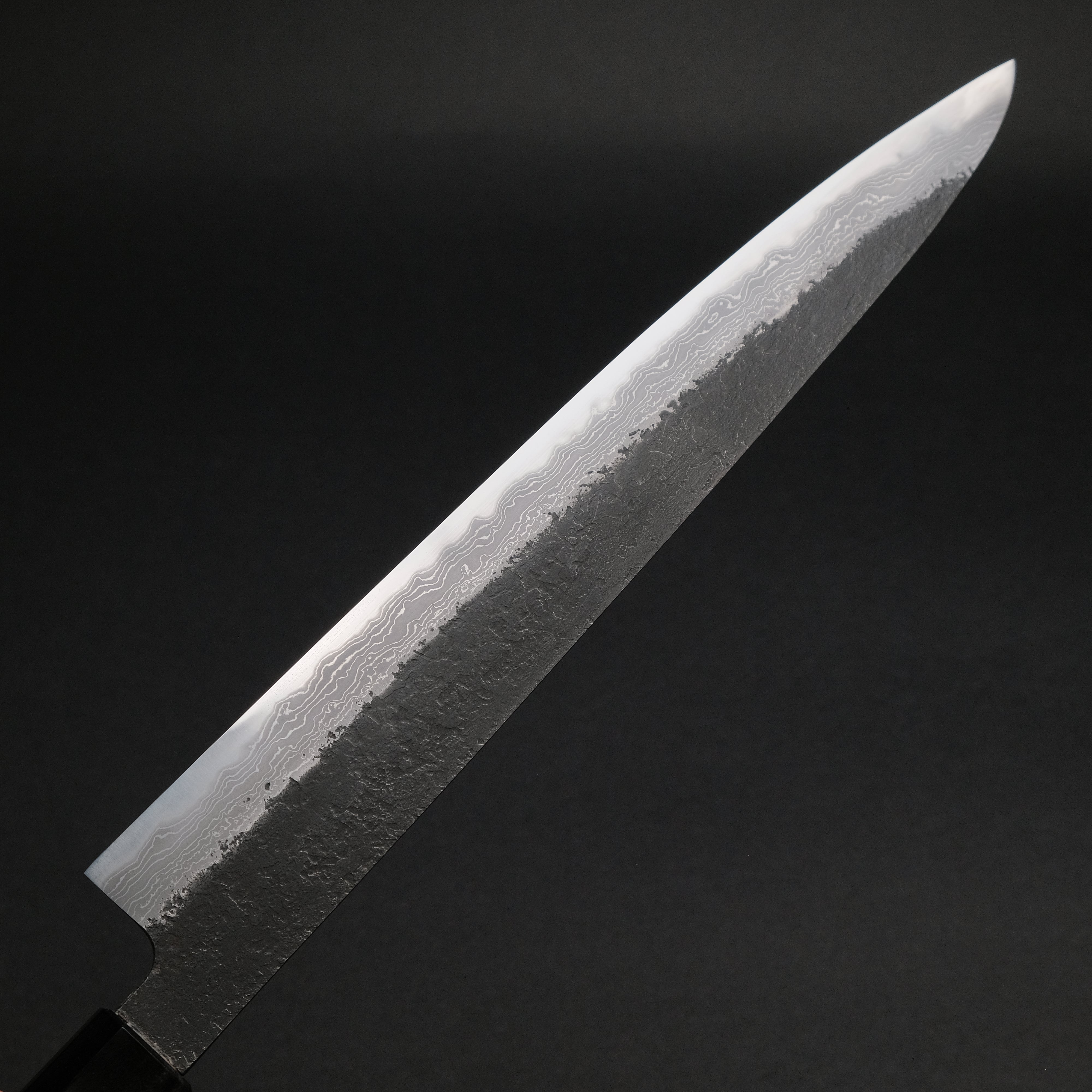 Premium Ajikataya White #2 Nashiji Damascus Sujihiki Knife 270mm - Olive Wood & Buffalo Horn Handle - Japanese Chef Knife for Slicing Meat, Sushi & Precision Cutting - Professional Kitchen & Home Cooking Essential
