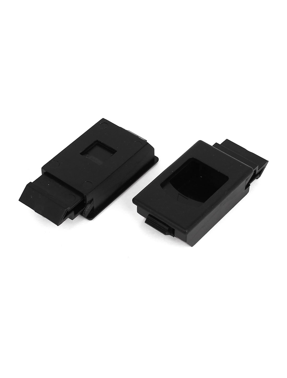 uxcell Black Plastic Recessed Flush Sliding Cabinet Door Latch Pull Lock - 2 Pack for Kitchen Cabinets, Wardrobes & Furniture