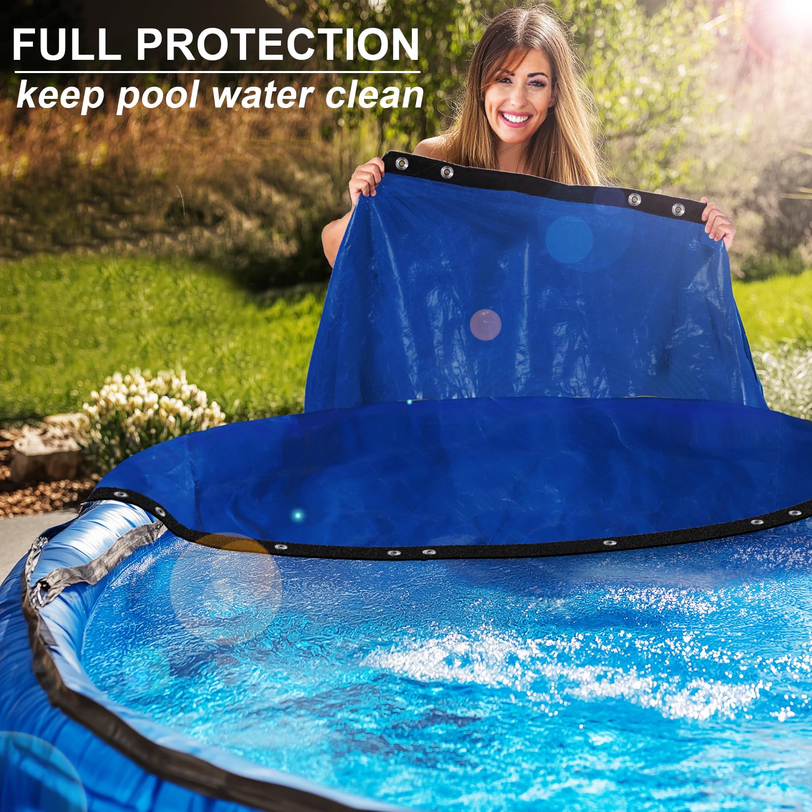 Upgraded 24 ft Round Winter Pool Cover for Above Ground Pools - Extra Thick, Durable Swimming Pool Protection Cover with Encryption Grommets, Cold & UV Resistant - Includes Premium Winch & Cable (Perfect for Winterizing and Protecting Your Above Ground Pool from Debris, Harsh Weather, and Sun Damage)