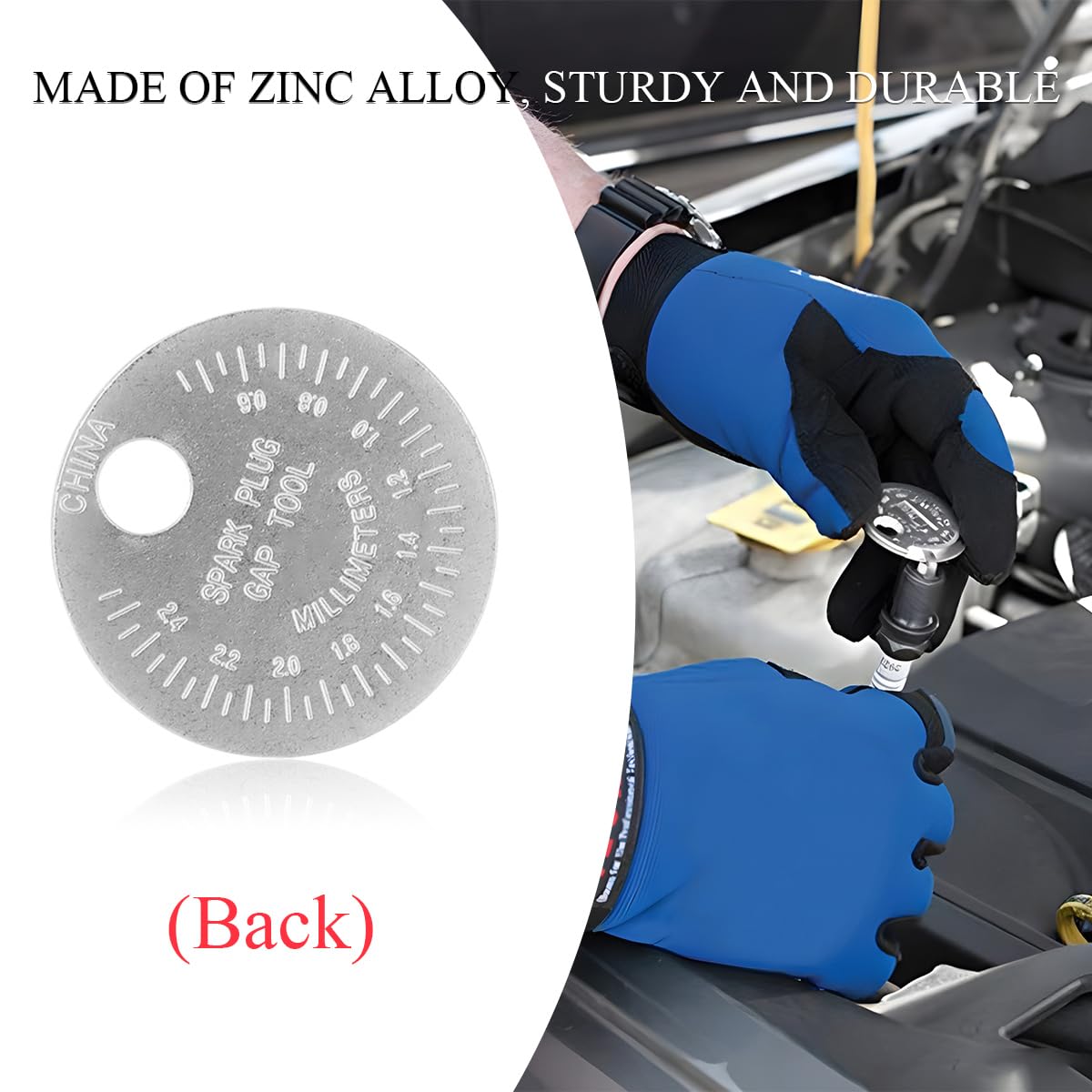 Premium Spark Plug Gap Gauge Tool - 0.020 to 0.100 Inch Measuring Wire with Precise Scale - Universal Automotive Spark Plug Gap Checker - Essential Car Maintenance Accessories for DIY Mechanics & Professional Auto Repair Shops