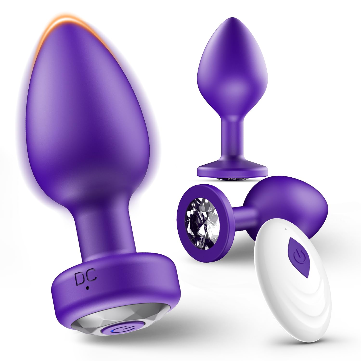 Remote Control Vibrating Anal Plug Set - 3PCS Silicone Prostate Massager & Butt Plug Training Kit with 10 Vibration Modes, Adult Sex Toys for Couples (Purple) | Perfect for Solo Play, Couples Intimacy & BDSM Exploration