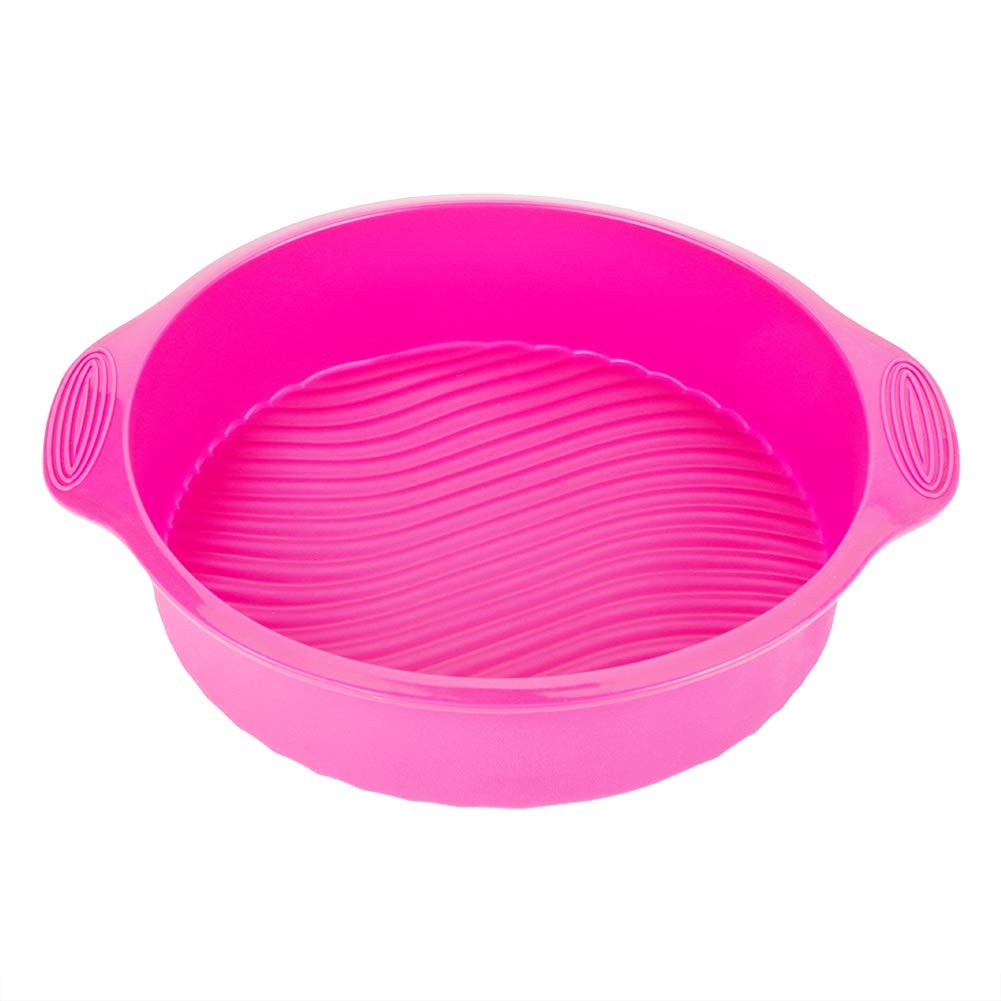 Fdit 9-Inch Round Silicone Cake Mold - Non-Stick Baking Pan for Microwave, Oven, Refrigerator & Dishwasher - Perfect for Birthday Cakes, Cupcakes & Desserts (1-Pack)