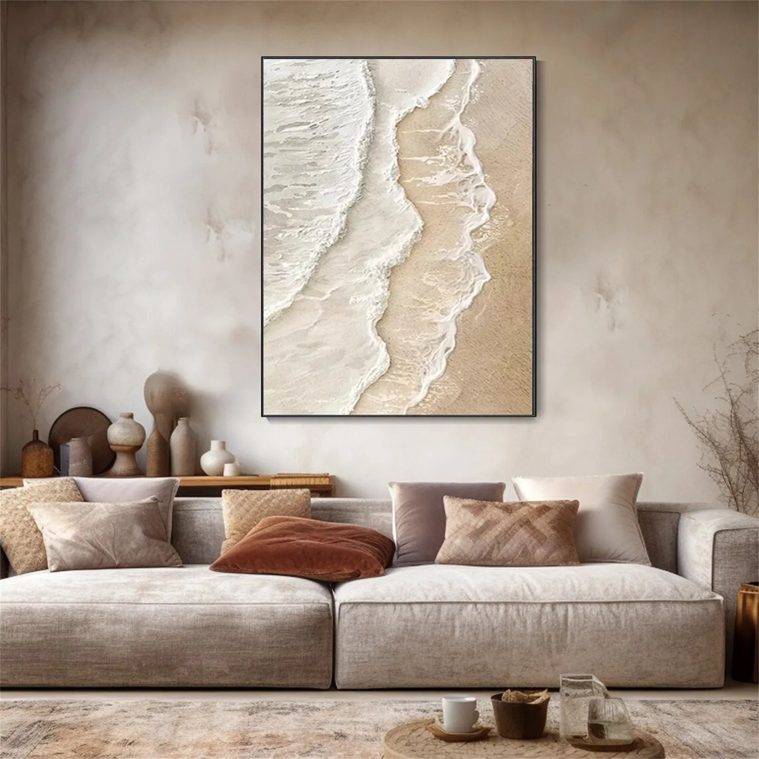 Ocean and Sky Painting #OS 206 - Handmade Canvas Wall Art for Home Decor, Office, Living Room, Bedroom