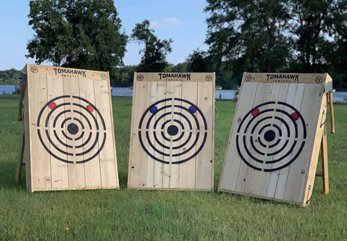 Premium Wooden Foldable Axe & Knife Throwing Target Board - Outdoor Camping, Backyard Games, Hunting Practice - Durable Portable Training Equipment for Adults