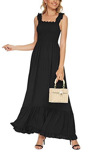 Kormei Women's Floral Off-The-Shoulder Split Boho Summer Beach Long Party Maxi Dress | Elegant Casual & Wedding Guest Dress for Vacation, Date Night, Poolside Party