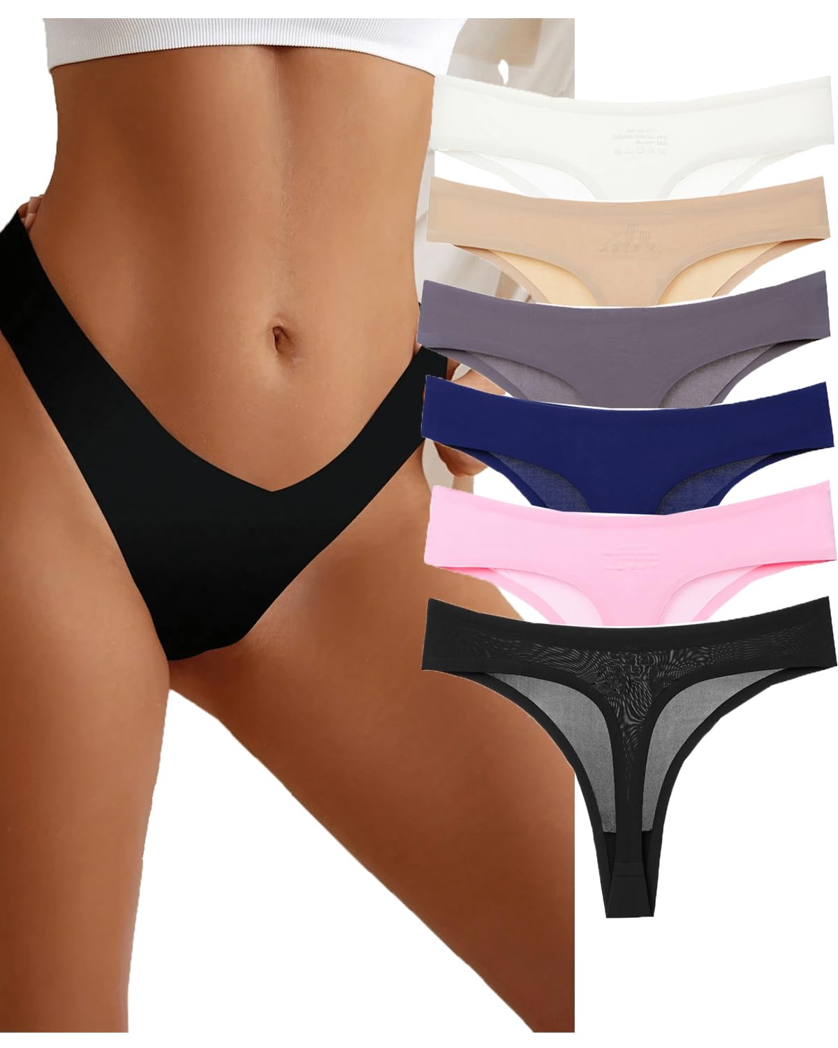 Justgoo Women's Lace G-String Thongs Panties - Low Rise T-Back Underwear (1-5 Pack) - Sexy & Comfortable for Date Night, Bridal, and Everyday Wear