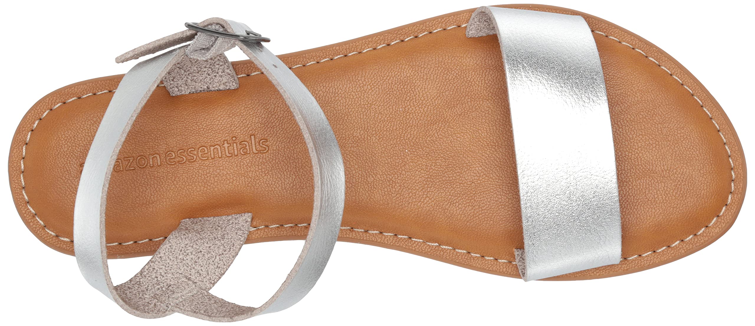 Amazon Essentials Women's Two Strap Buckle Sandals - Comfortable Casual Flat Sandals for Women | Perfect for Beach, Vacation & Summer Outfits