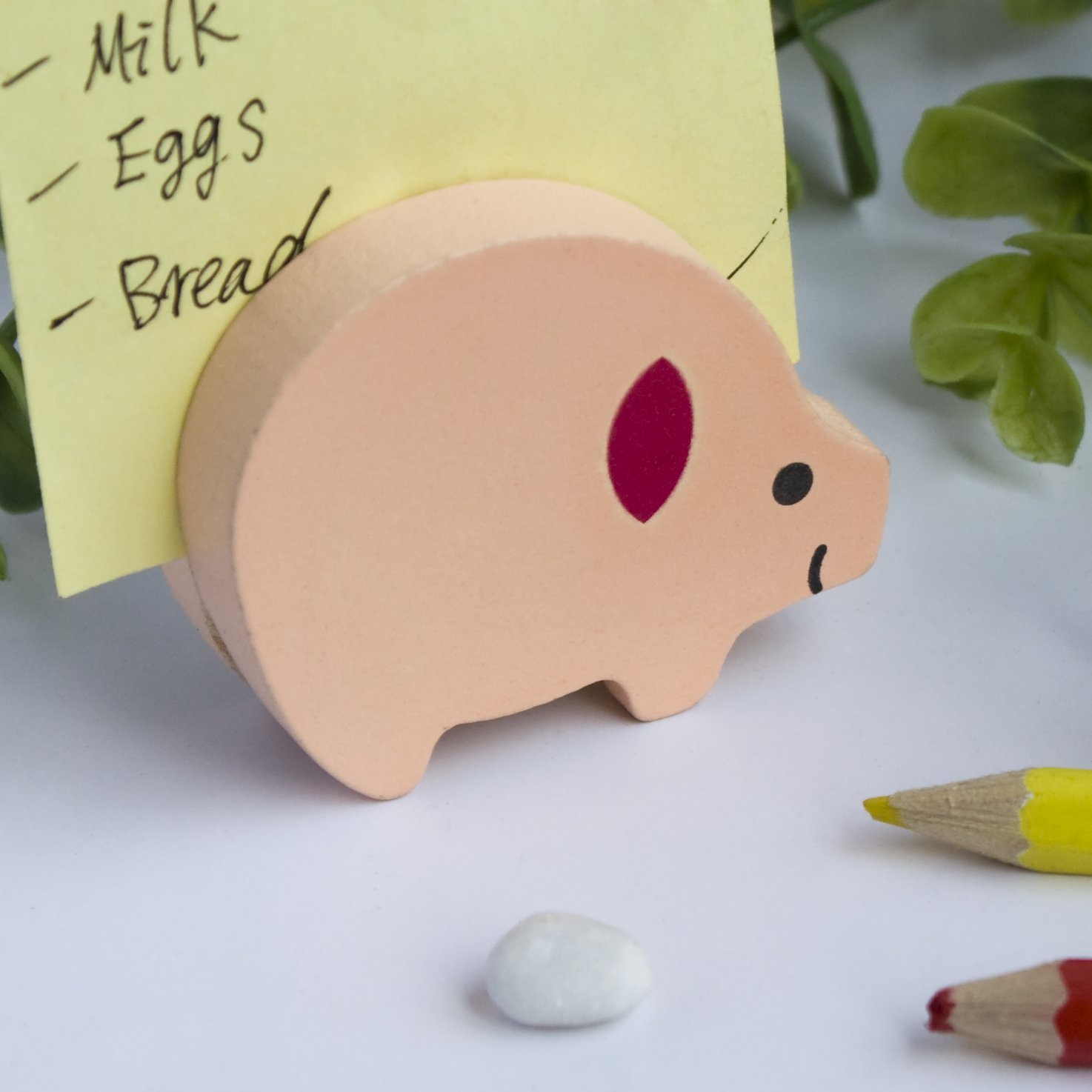 Blancho Wooden Animal Clips - Pig & Hedgehog Card Holder, Wooden Clamps for Photos, Notes & Decor | Perfect for Office, Home Organization & Gift Giving