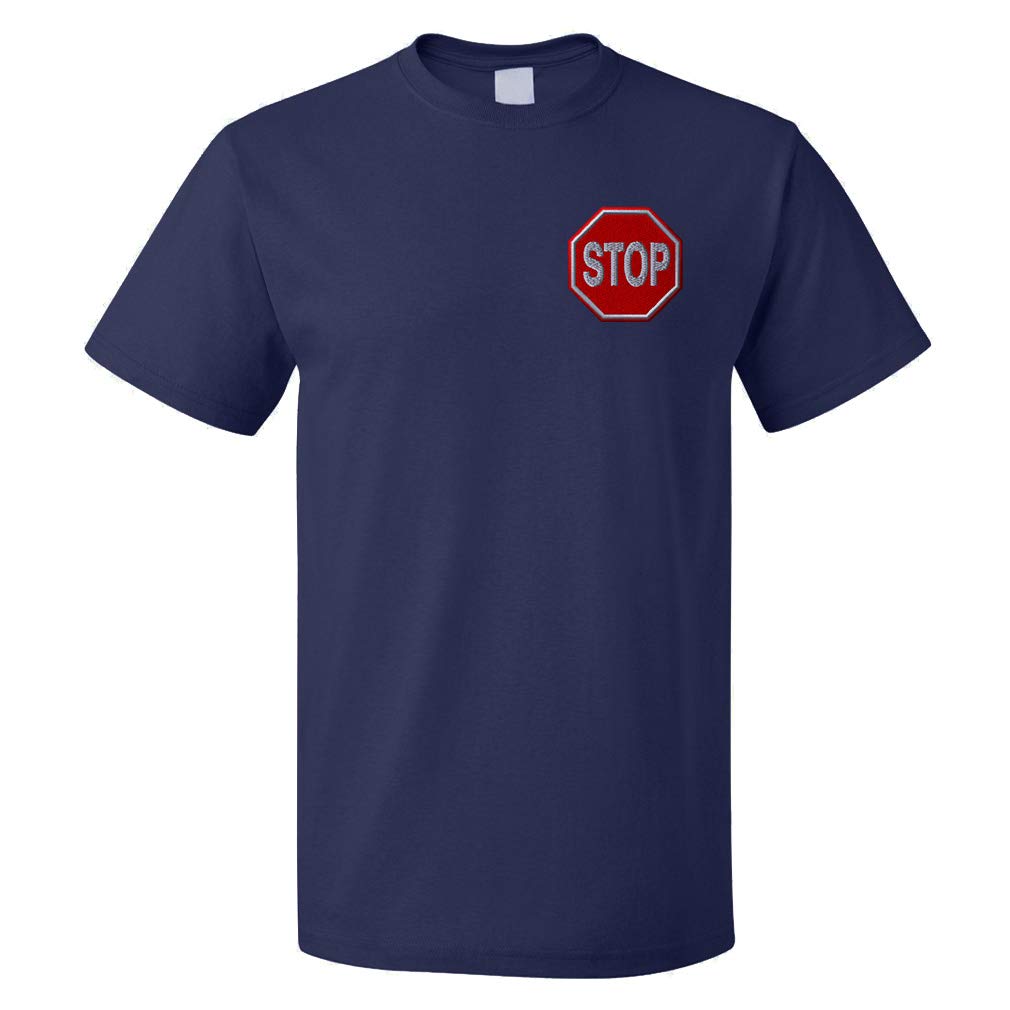 Funny Stop Sign Graphic T-Shirt for Men - 100% Cotton Comfort Fit Tee - Casual Wear & Humor Gift Idea