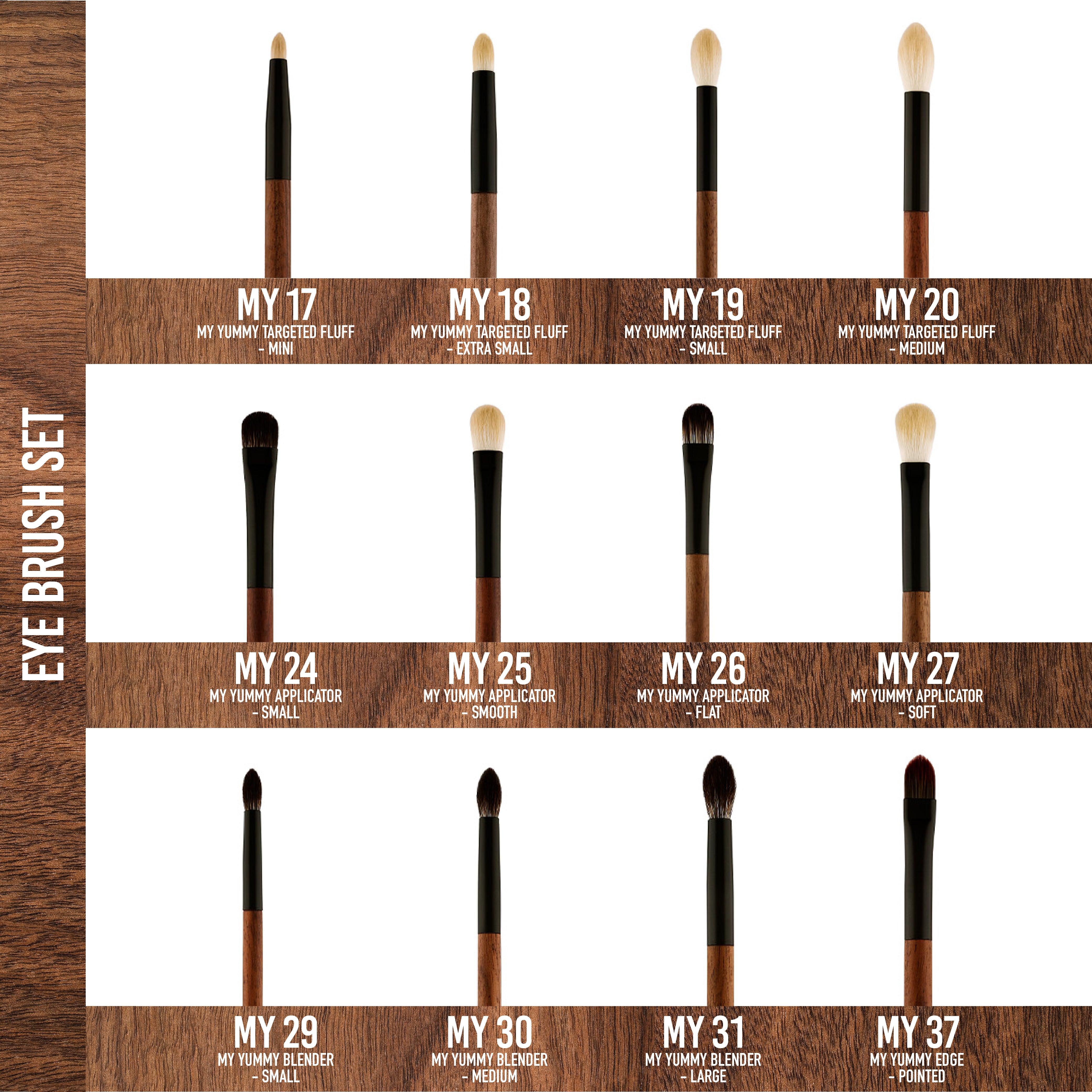 My Yummy Brush Collection: Eye Edition - Premium Makeup Brushes for Eyeshadow & Eyeliner - Perfect for Professional Makeup Artists & Beauty Enthusiasts