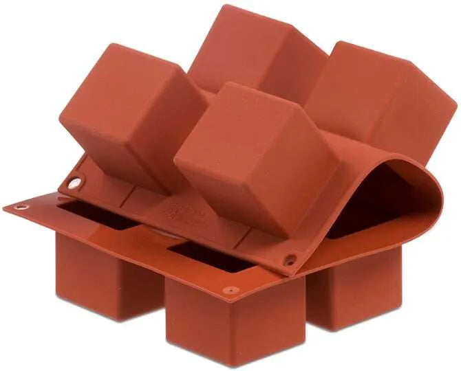 Nonstick Orange Silicone Ice Cube Trays - Set of 15 Molds for Cocktails, Beverages & Party Drinks