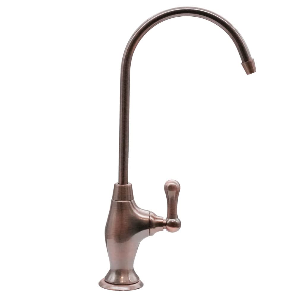 Westbrass D2033-NL-11 10-Inch Classic Single Lever Cold Water Dispenser Faucet in Antique Copper Finish - Perfect for Kitchen Sinks, Bar Countertops, and Office Water Coolers