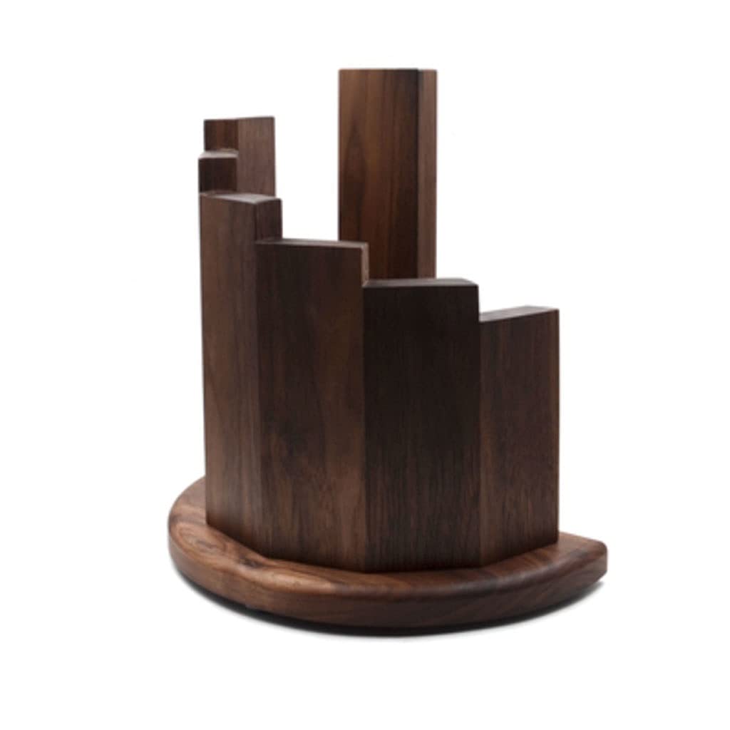 Premium Wooden Magnetic Knife Holder - Walnut Vertical Knife Block with No Perforation | Space-Saving Kitchen Organizer for Chefs | Perfect for Countertop, Drawer or Wall Mount Storage