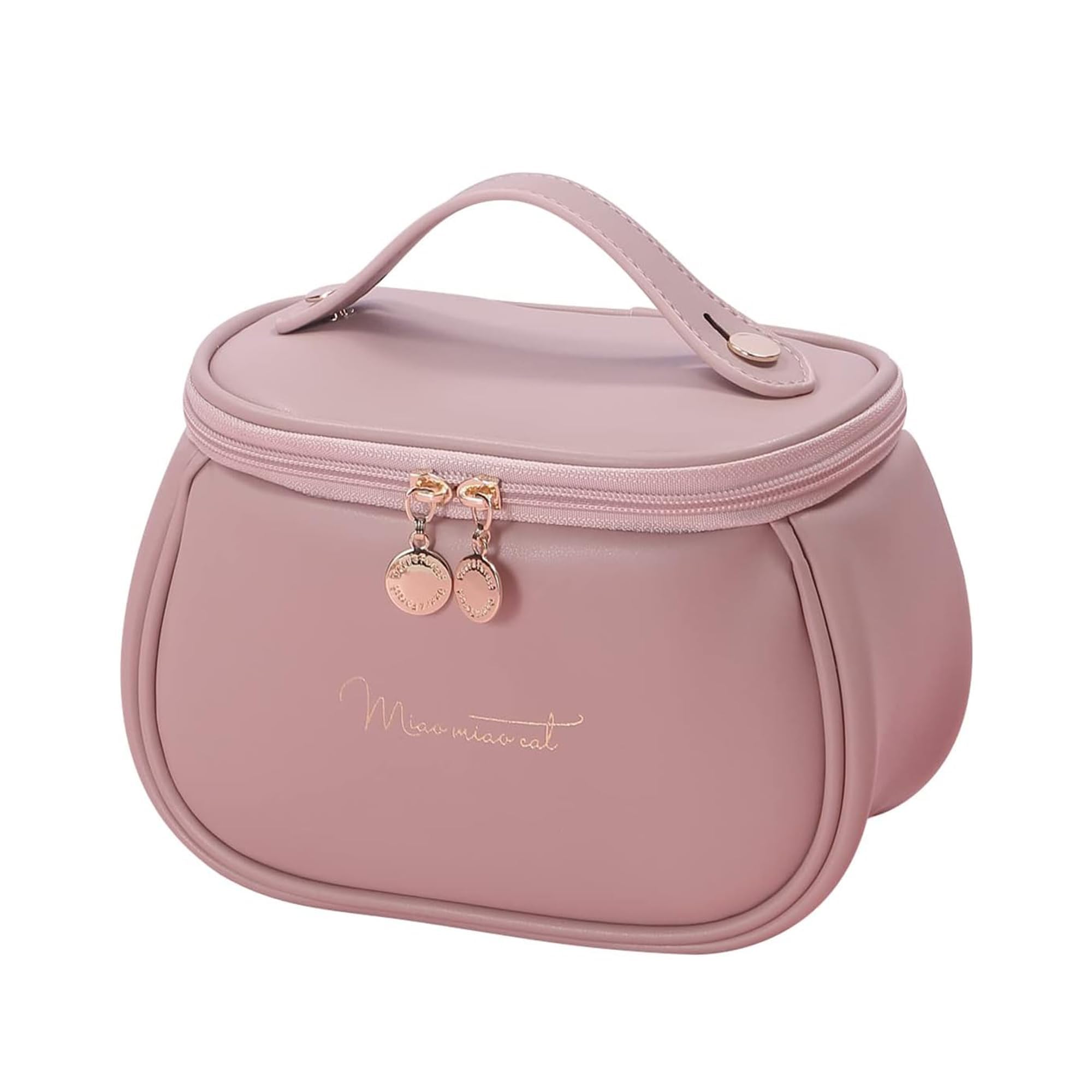 Portable Waterproof PU Leather Cosmetic Bag Organizer - Travel Makeup Case for Women & Girls | Large Capacity Toiletry Pouch for Cosmetics, Skincare & Essentials | Perfect for Travel, Gym & Daily Use