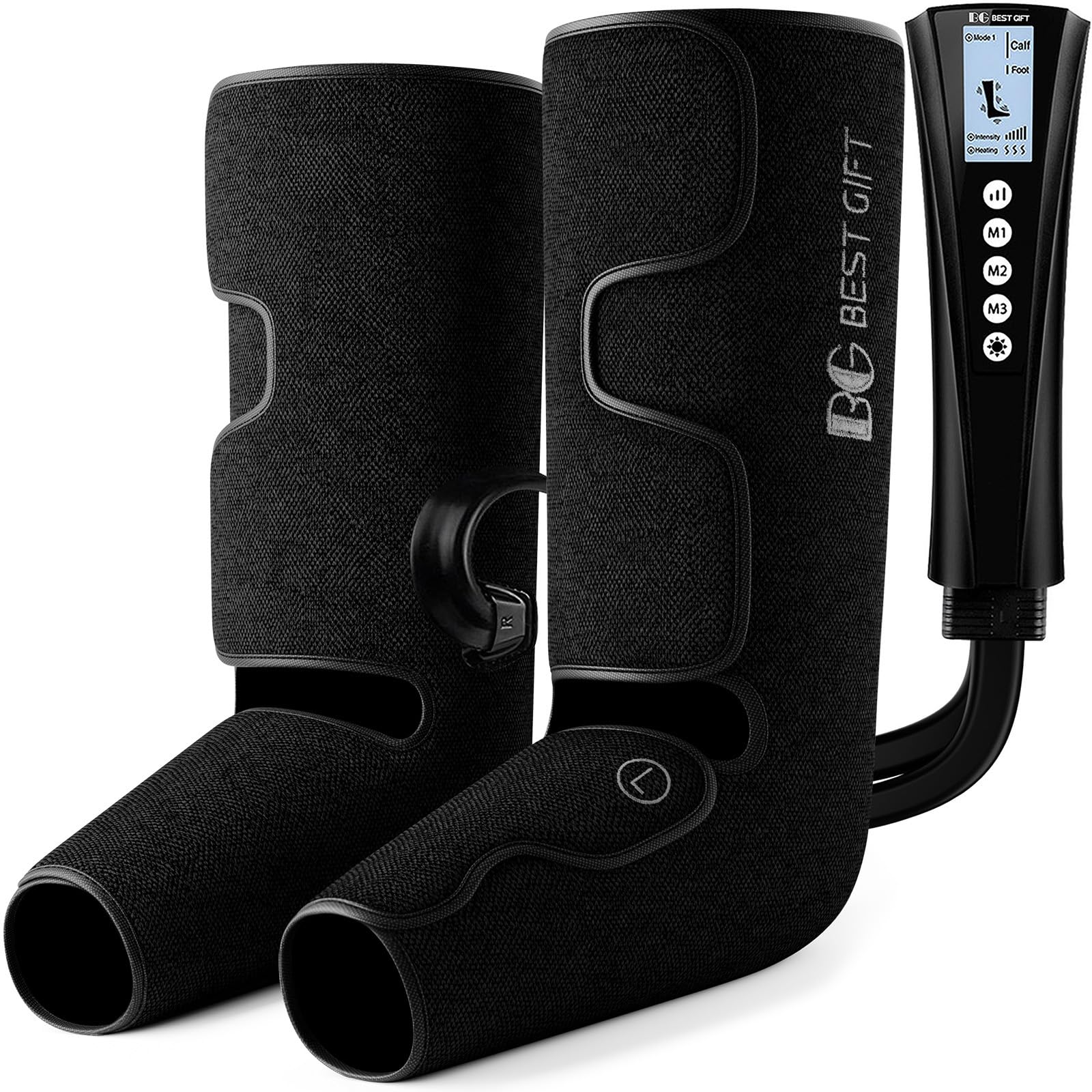 Electric Air Compression Leg Massager with Heat - Gifts for Men & Women, Dad & Mom - Relief for Foot, Leg, Calf, Thigh, Knee Pain - Helps with Varicose Veins, Muscle Fatigue, Cramps, Swelling - Perfect for Christmas, Mother's Day & Father's Day - Ideal for Home Use, Office Relaxation & Post-Workout Recovery