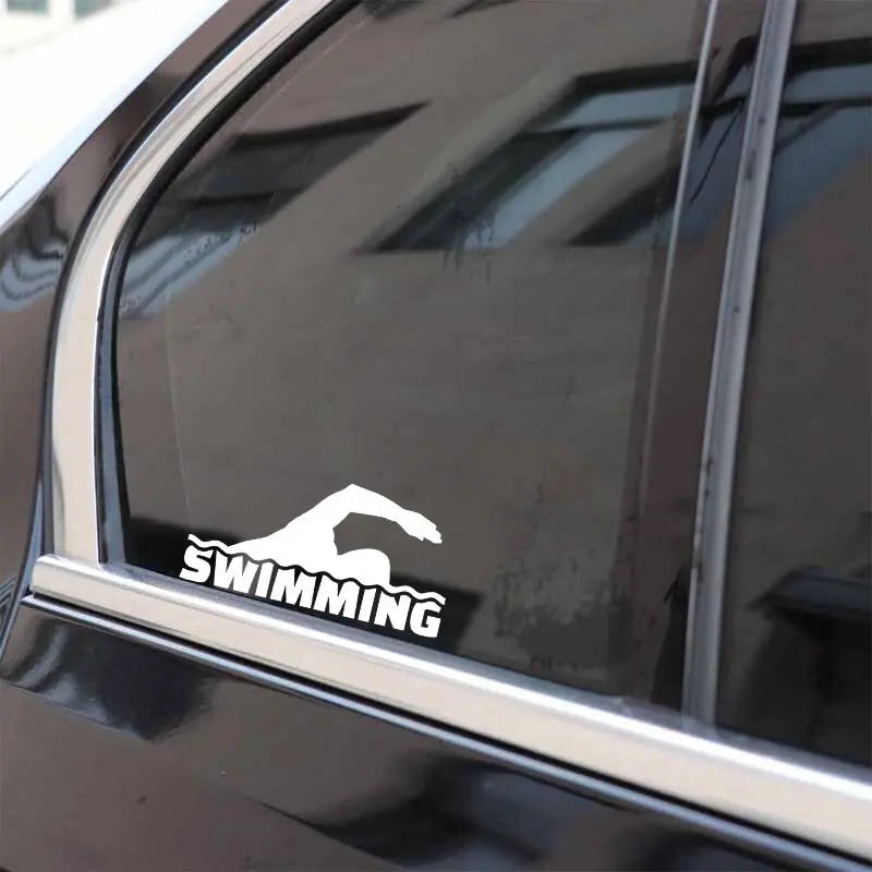 Swimming Vinyl Sticker - Waterproof Swim Sports Decal for Swimmers | Perfect for Water Bottles, Laptops & Swim Gear