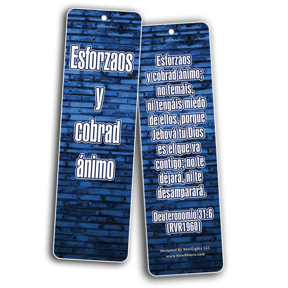 Spanish Bible Verse Bookmarks - 12-Pack Motivational Cards for Daily Reading