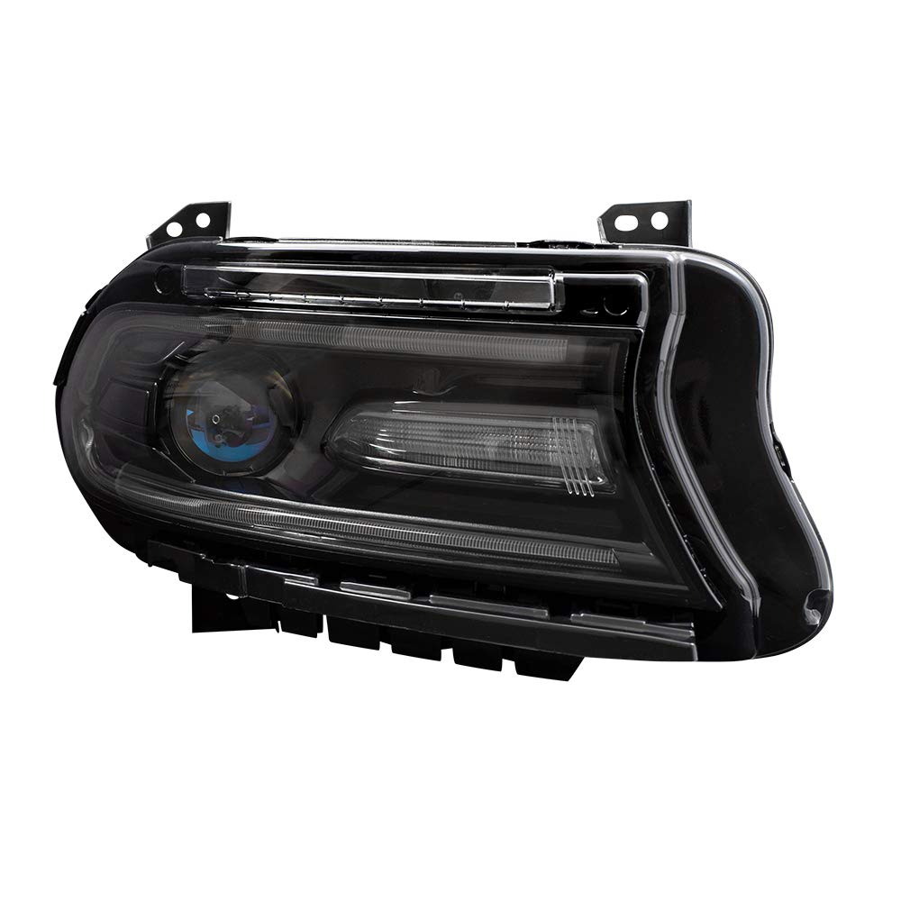 Brock Replacement Passenger Side Halogen Headlight Compatible with 2015 Dodge Charger - Upgrade Your Night Driving Safety & Style