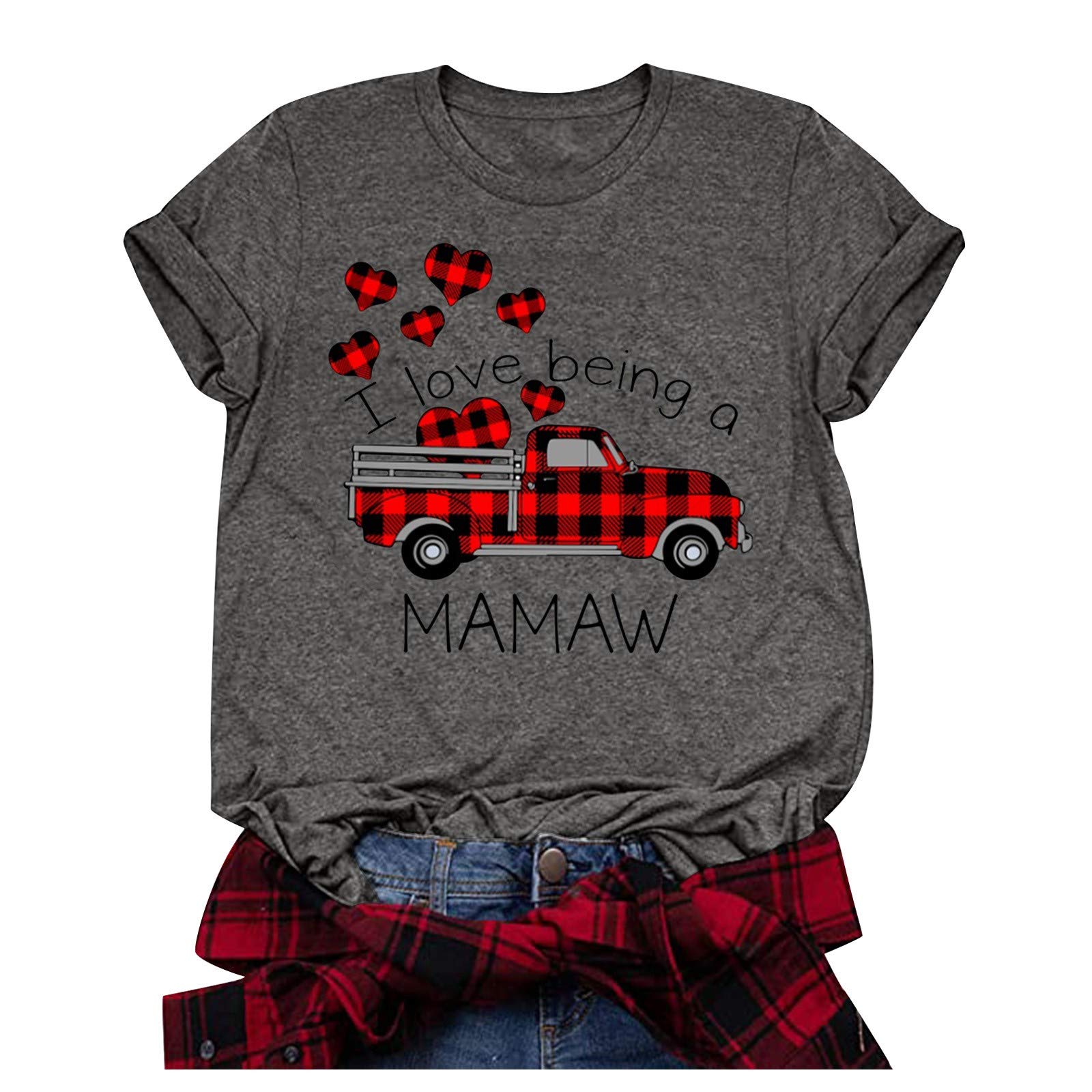 Plus Size Women's 3D Love Print Short Sleeve T-Shirt - Casual O-Neck Blouse for Summer, Date Night & Everyday Wear