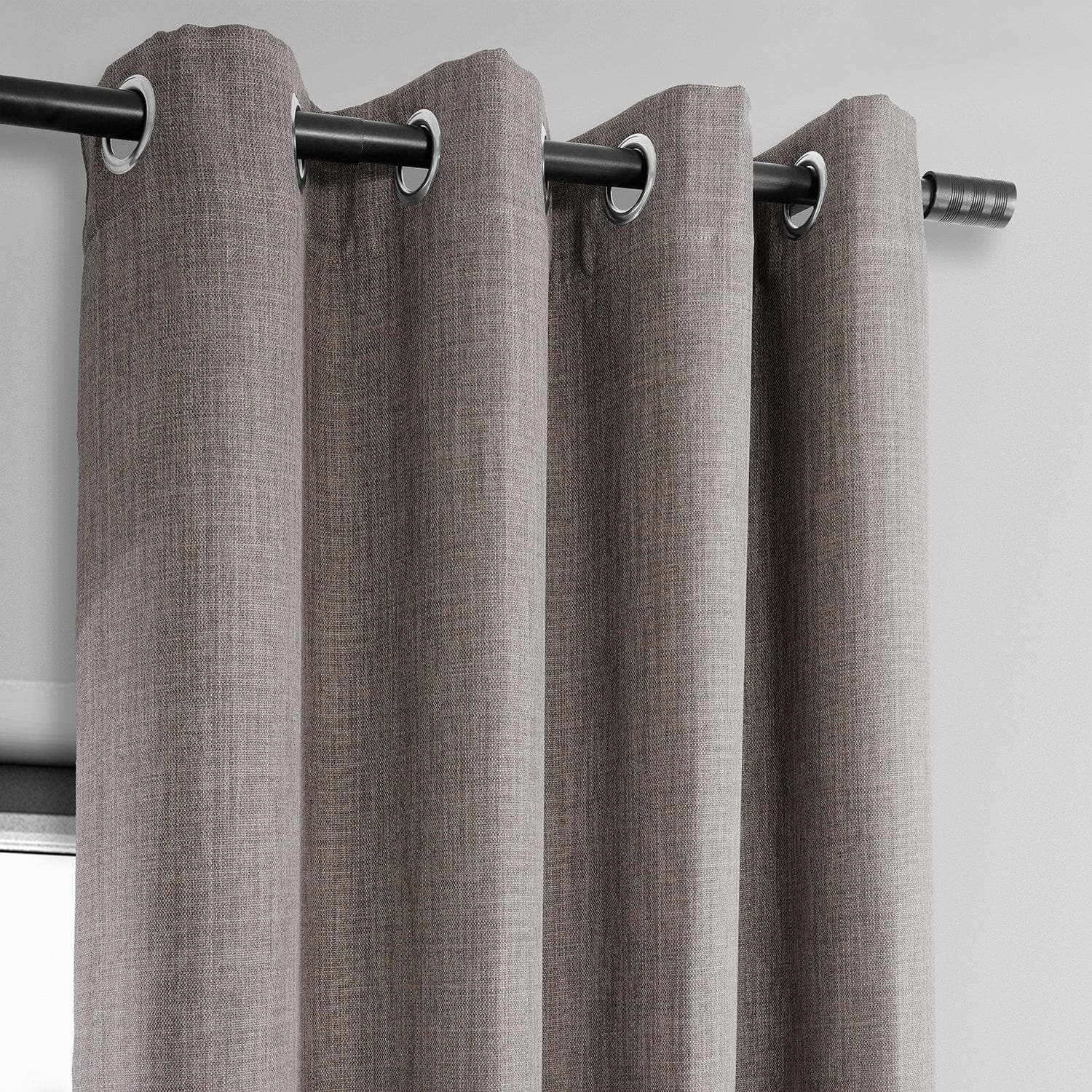 Luxury Mink Grommet Textured Faux Linen Blackout Curtains for Bedroom & Living Room - Noise Reducing Thermal Insulated Window Drapes for Home Decor