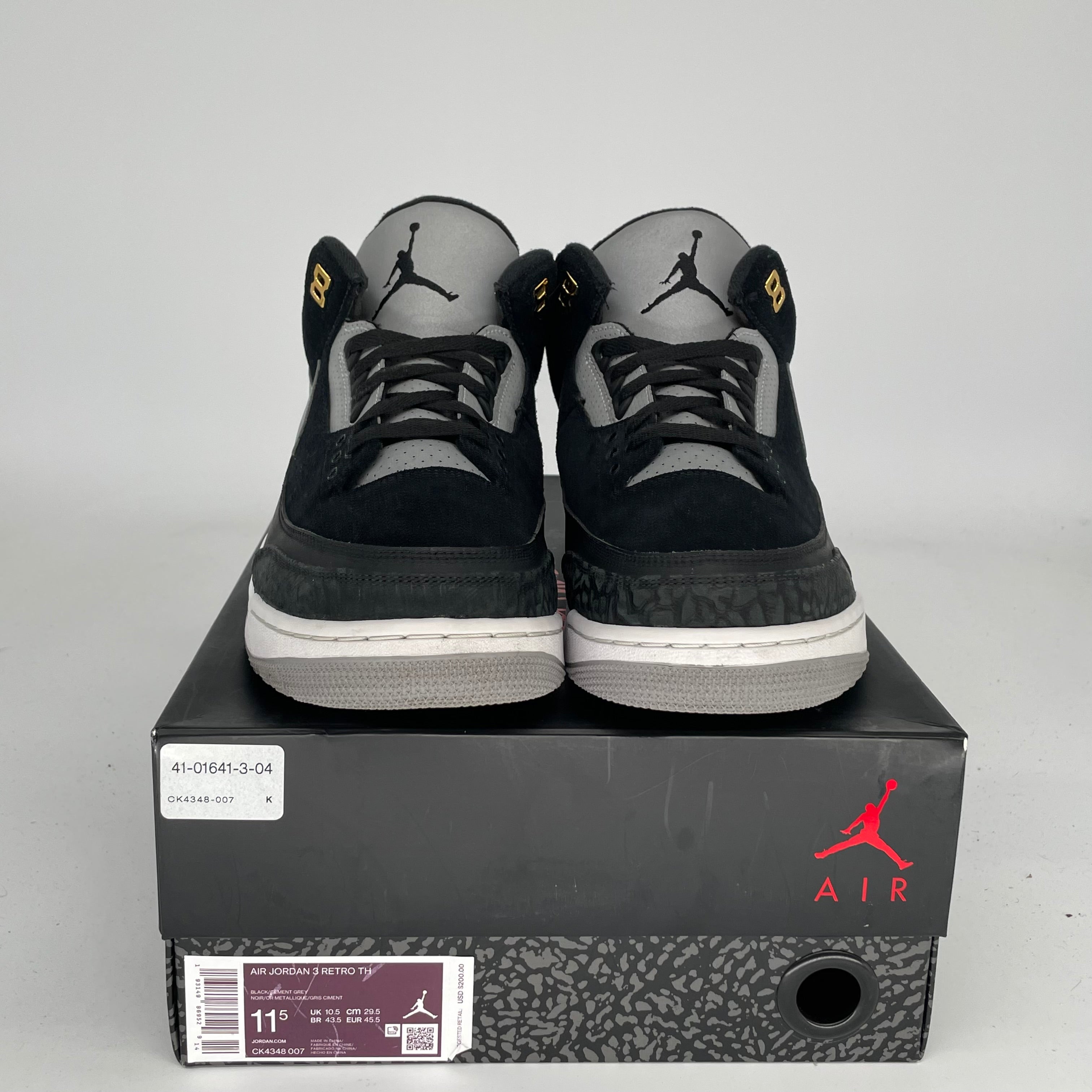 AIR JORDAN 3 TINKER Black Cement Gold Men's Basketball Shoes Size 11.5 - Style CK4348-007 | Retro Sneakers for Streetwear & Basketball Games