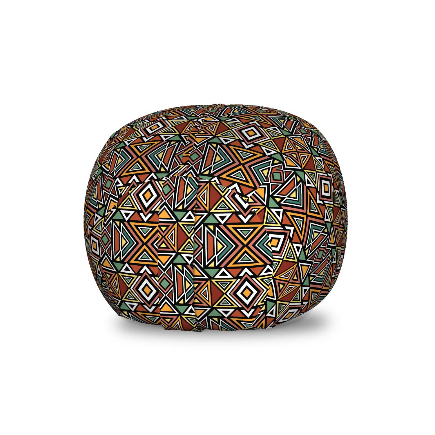 Ambesonne Aztec Storage Toy Bag Chair - Boho Tribal Triangle Design, Washable Stuffed Animal Organizer, Small Multicolor - Perfect for Kids' Room, Playroom, and Nursery Storage