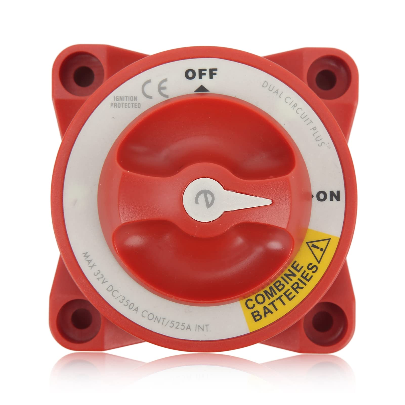 350A Waterproof Battery Isolator Switch with 4 Studs & Rotary Knob - Heavy Duty On/Off Power Cutoff for Marine Boats, RVs, Trailers - Perfect for Battery Management & Emergency Power Shutoff