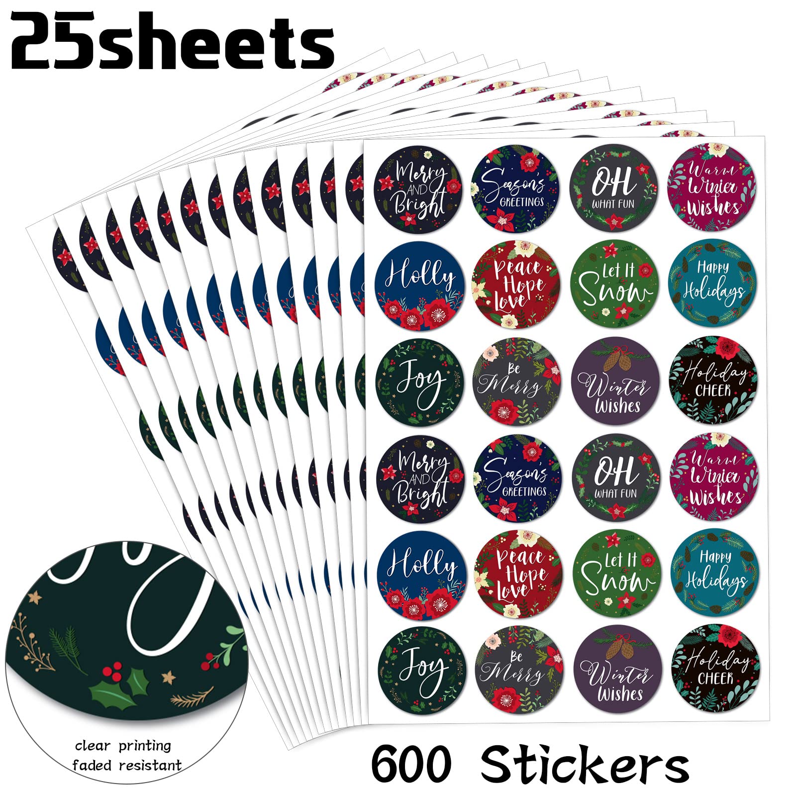 600 Pcs Christmas Envelopes Stickers - 2