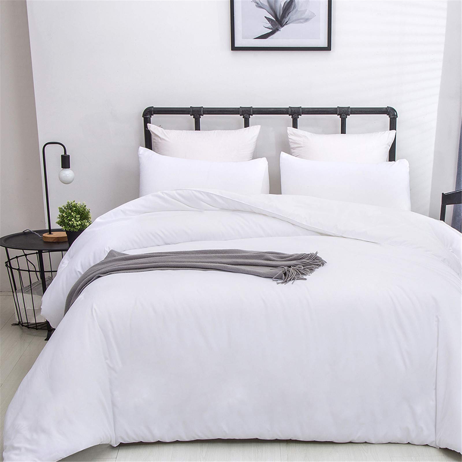 Luxlovery White Comforter Set Twin - Soft Breathable 3-Piece Bedding Set with Solid Quilt & Blanket for Twin Bed | Perfect for Guest Rooms, Dorms & Cozy Bedrooms