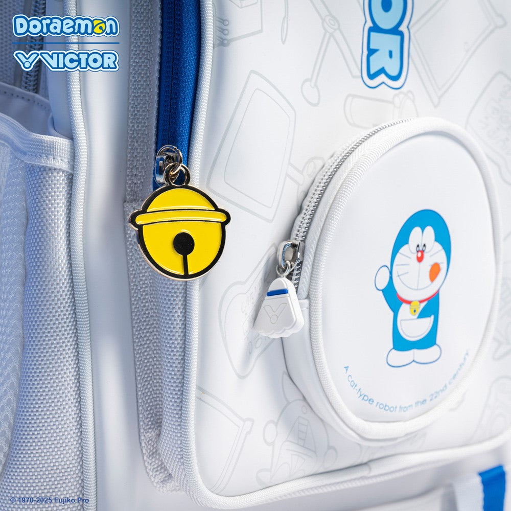 Victor X Doraemon BR5035DRM Anime Backpack for School & Travel - Lightweight Durable White Backpack with Doraemon Design - Perfect for Students, Commuters & Anime Fans