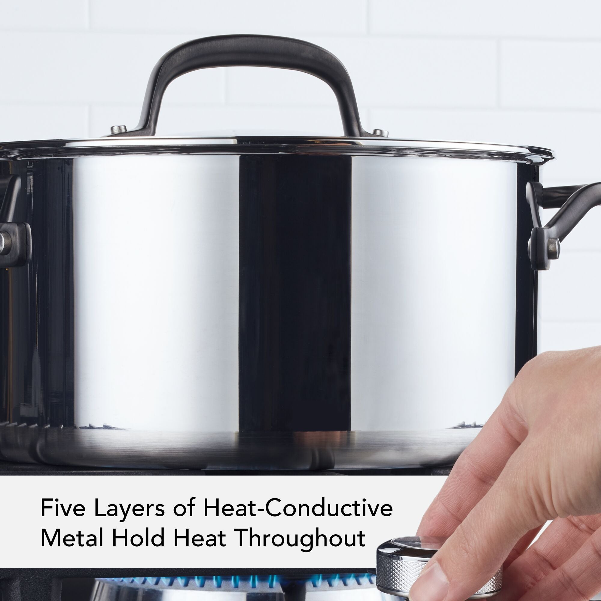Premium 5-Ply Stainless Steel 6 Quart Stockpot with Lid - Heavy Duty Cookware for Soups, Stews & Pasta - Ideal for Home Chefs & Professional Kitchens