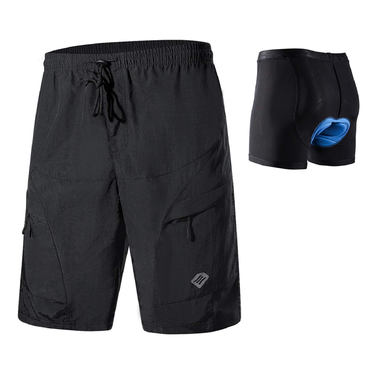 Santic Men's 3D Padded Mountain Bike Shorts - Lightweight MTB Cycling Shorts with Breathable Fabric for Comfort & Performance - Ideal for Trail Riding, Biking Adventures & Outdoor Sports