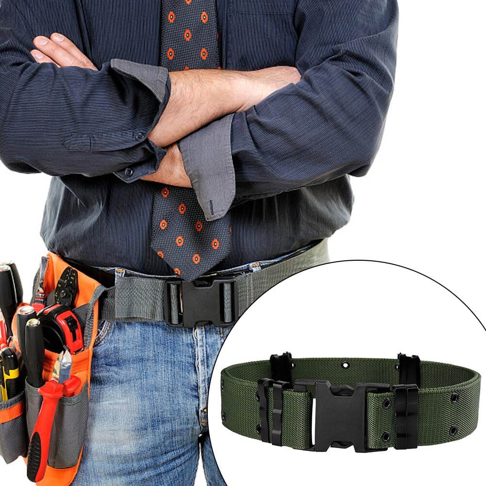 Tactical Belt for Men - Military Grade Nylon Canvas Waist Belt with Quick Release Plastic Buckle - Perfect for Outdoor, Hiking, Camping & Tactical Use