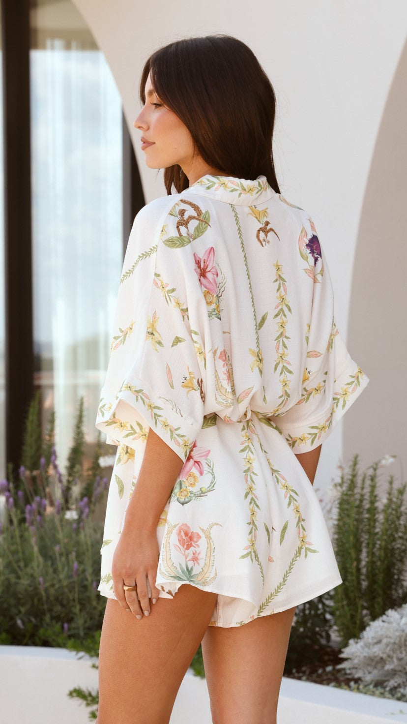 Carmen Playsuit - Floral Print Jumpsuit for Women | Summer Outfit, Beach Vacation, and Casual Wear