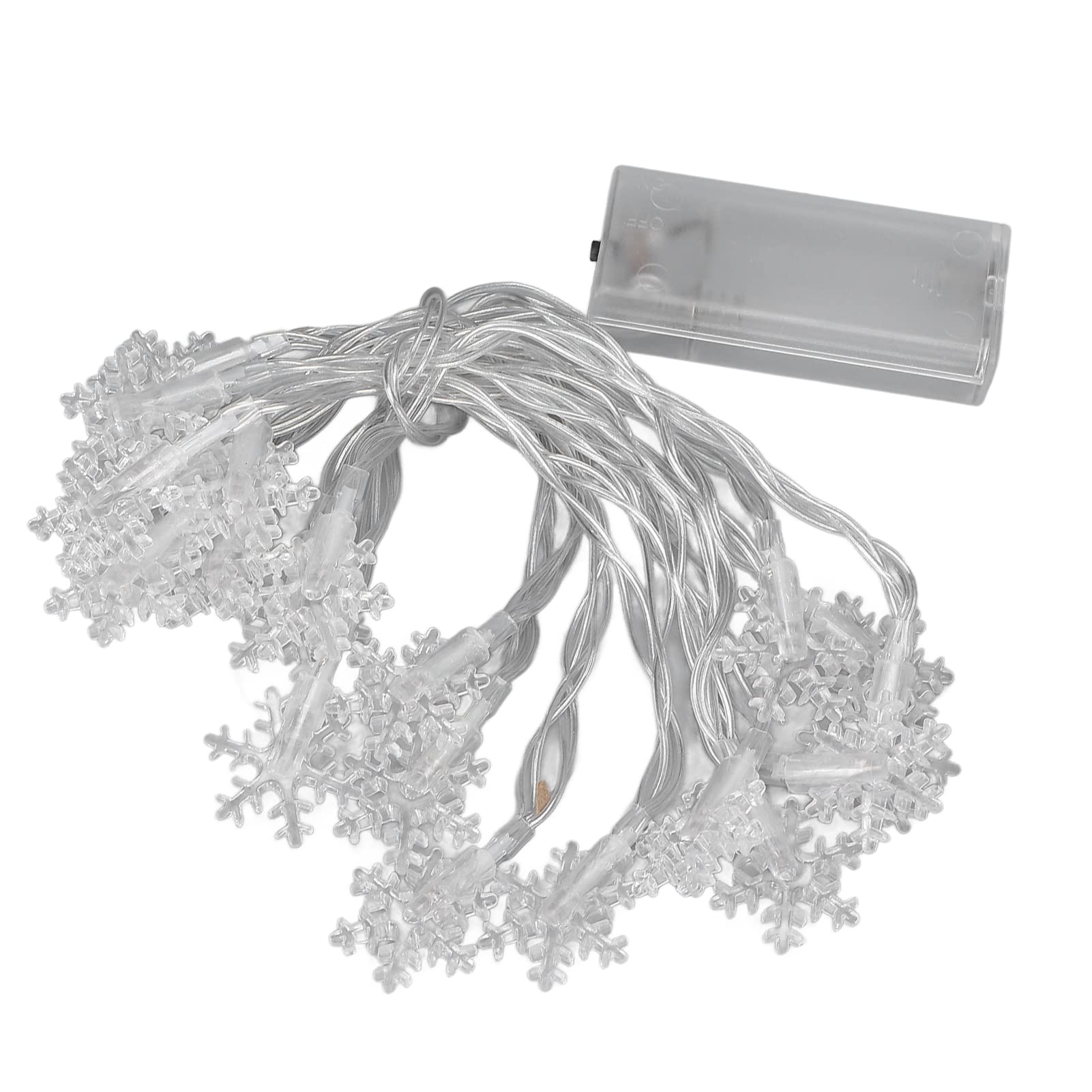Brrnoo 20 LED Snowflake String Lights - Warm White Fairy Lights for Christmas, Wedding, Party Decorations | Indoor & Outdoor Use for Home, Garden, Patio, and Holiday Decor