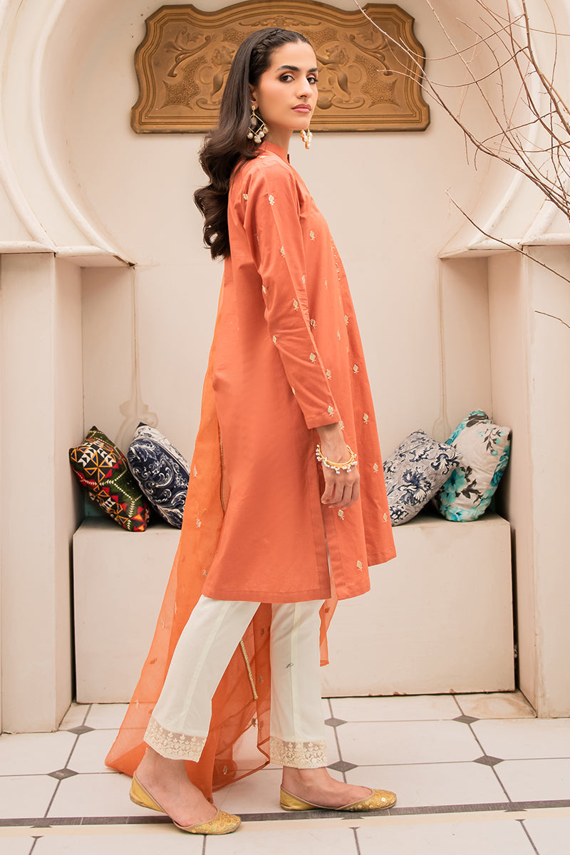 Autumn Glaze 2-Piece Set (Shirt & Dupatta) - Elegant Ethnic Outfit for Women | Perfect for Festivals, Weddings & Cultural Events