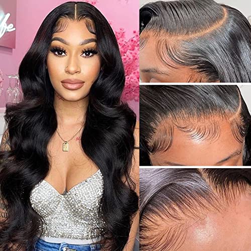 Natural Black 13x4 Body Wave Lace Front Wig