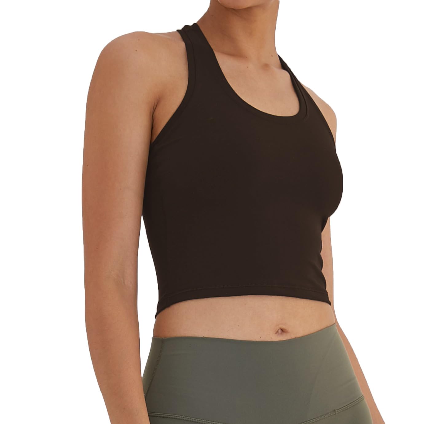 Women's Cropped Racerback Tank Tops - Breathable Workout Shirts for Running, Yoga & Gym - Lightweight Activewear for Women - Perfect for Fitness, Sports & Summer Outfits