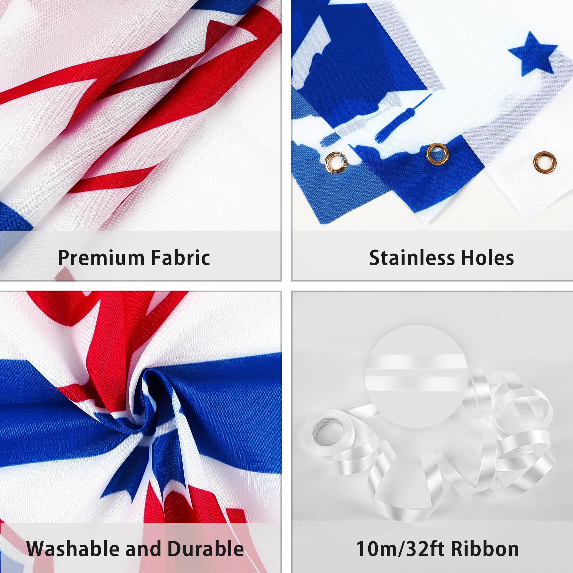 2024 Graduation Decorations - Red, White & Blue Graduation Banner for High School & College Parties | Class of 2024 Party Supplies | Perfect for Graduation Ceremonies, Photo Backdrops & Celebration Decor