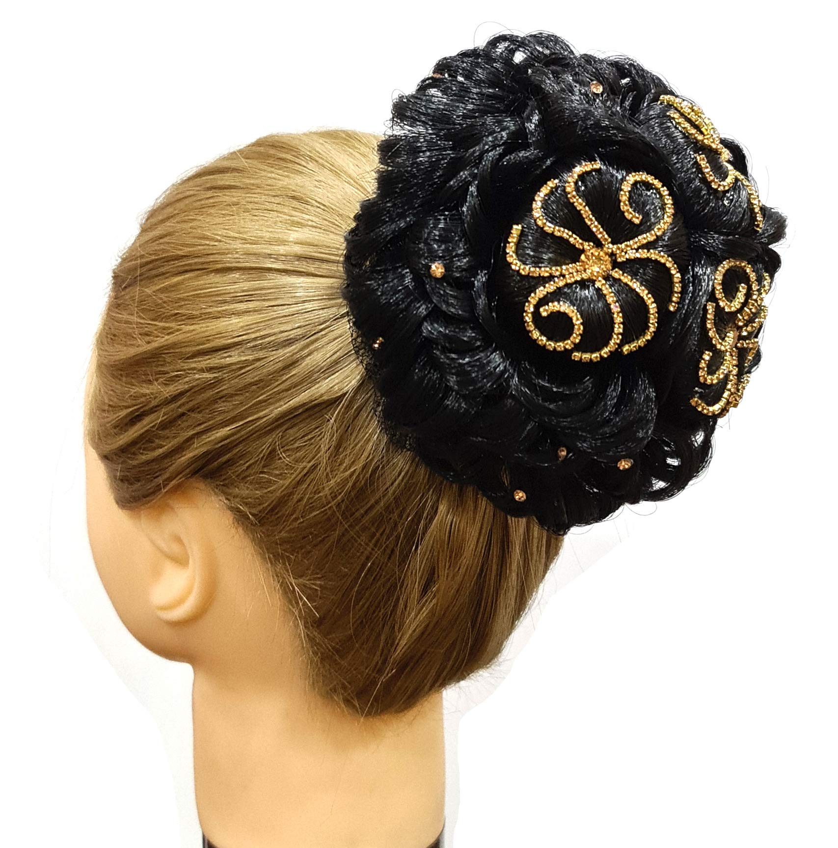 Stylish Black Hair Bun Juda Accessories for Women - Perfect for Weddings, Parties & Special Occasions | Elegant Updo Hairstyle for Women & Girls