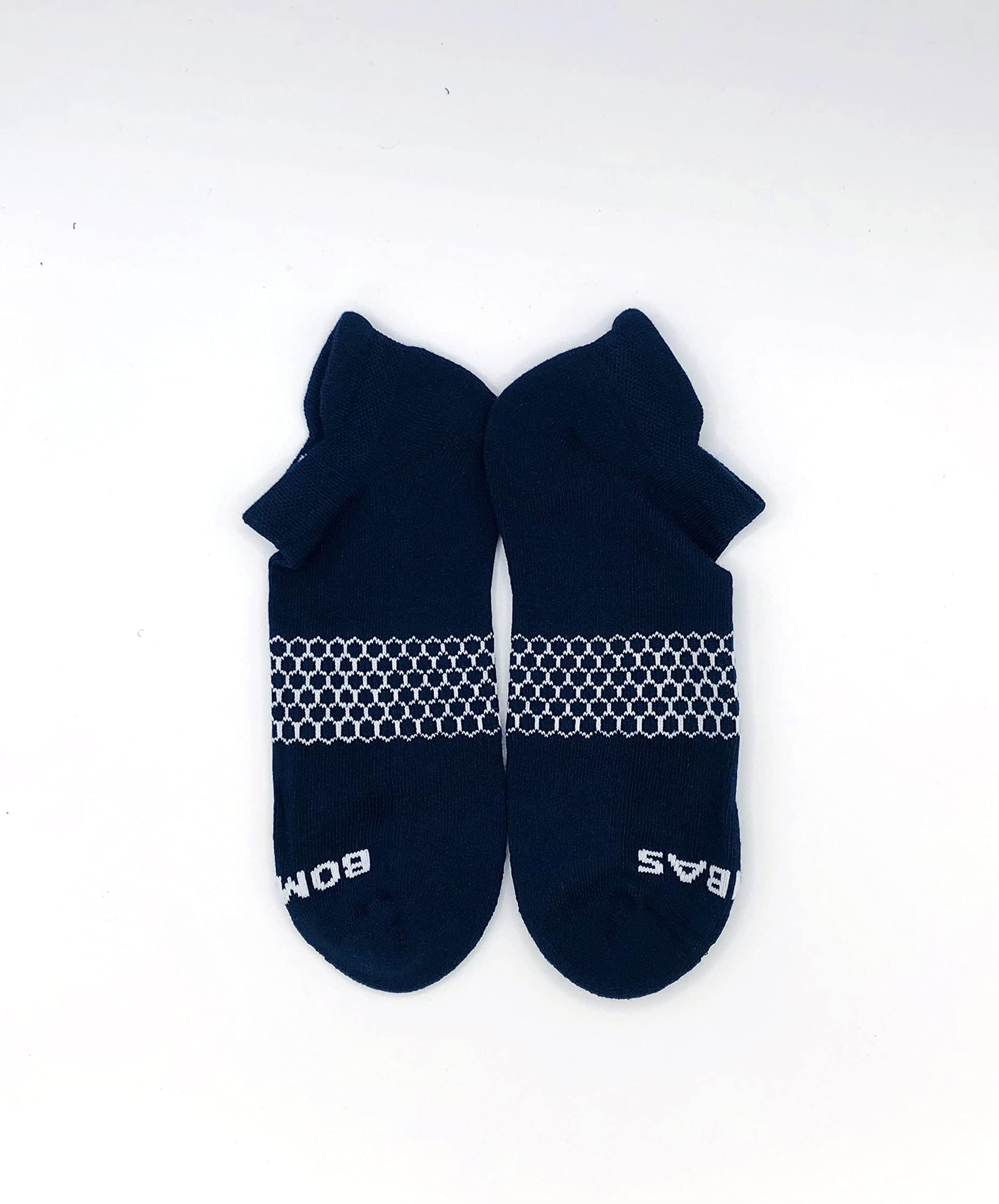 BOMBAS Men's Solid Navy Ankle Socks - Large Size - Comfortable Athletic & Casual Socks for Running, Workout & Everyday Wear