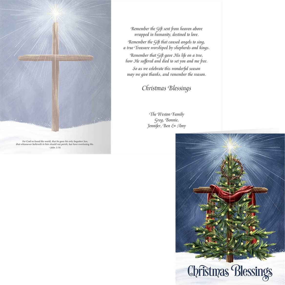 Heaven's Gift Christmas Card Set of 20 - Blank Inside for Handwritten Messages - Perfect for Holiday Greetings, Family & Friends