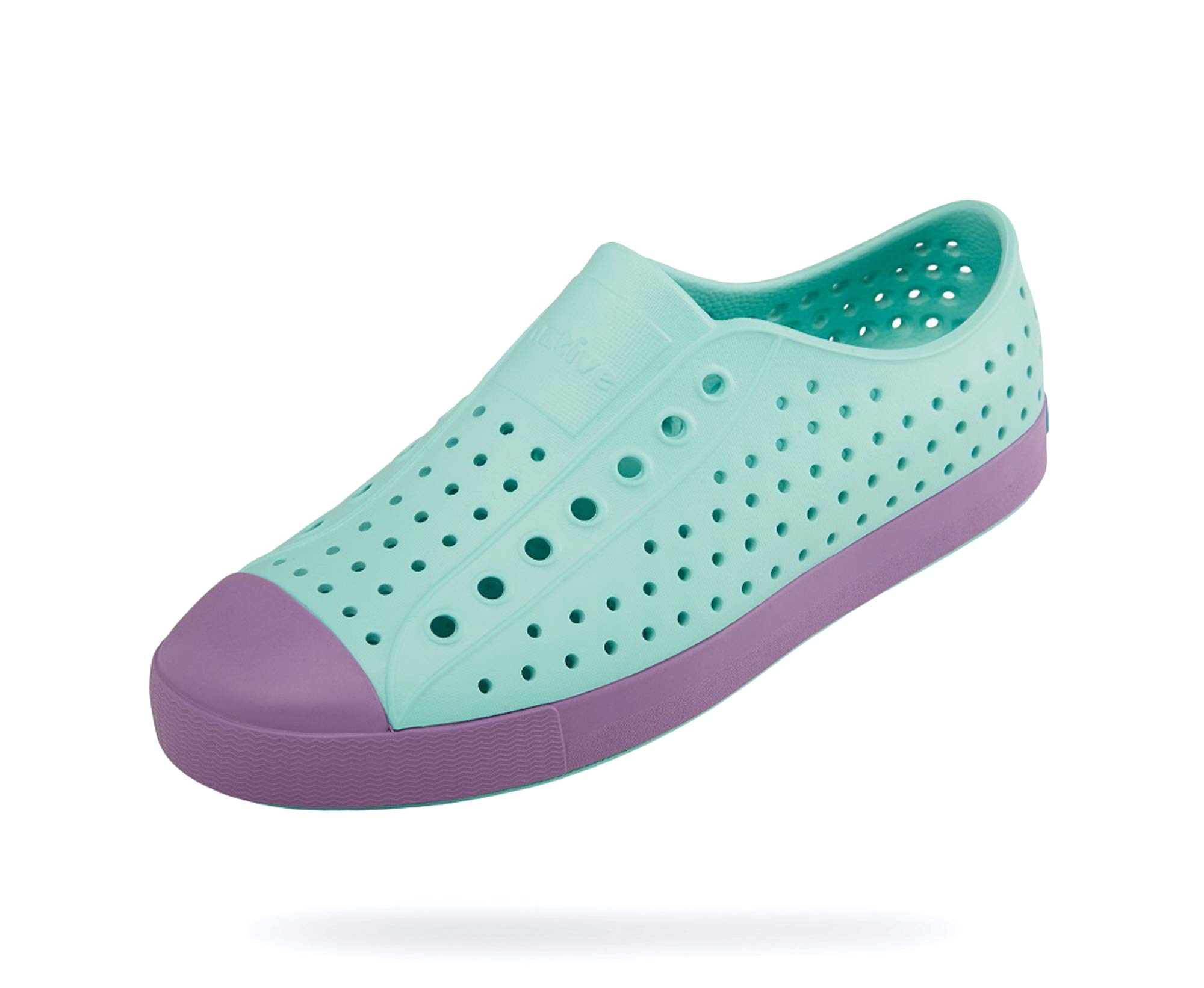 Native Shoes Jefferson Sneakers for Men & Women - Lightweight EVA Upper with Cushioned Fit, Versatile Walking Shoes in Piedmont Blue/Sea Fan Purple | Size Men's 10, Women's 12 Medium | Perfect for Casual Wear, Travel & Everyday Comfort