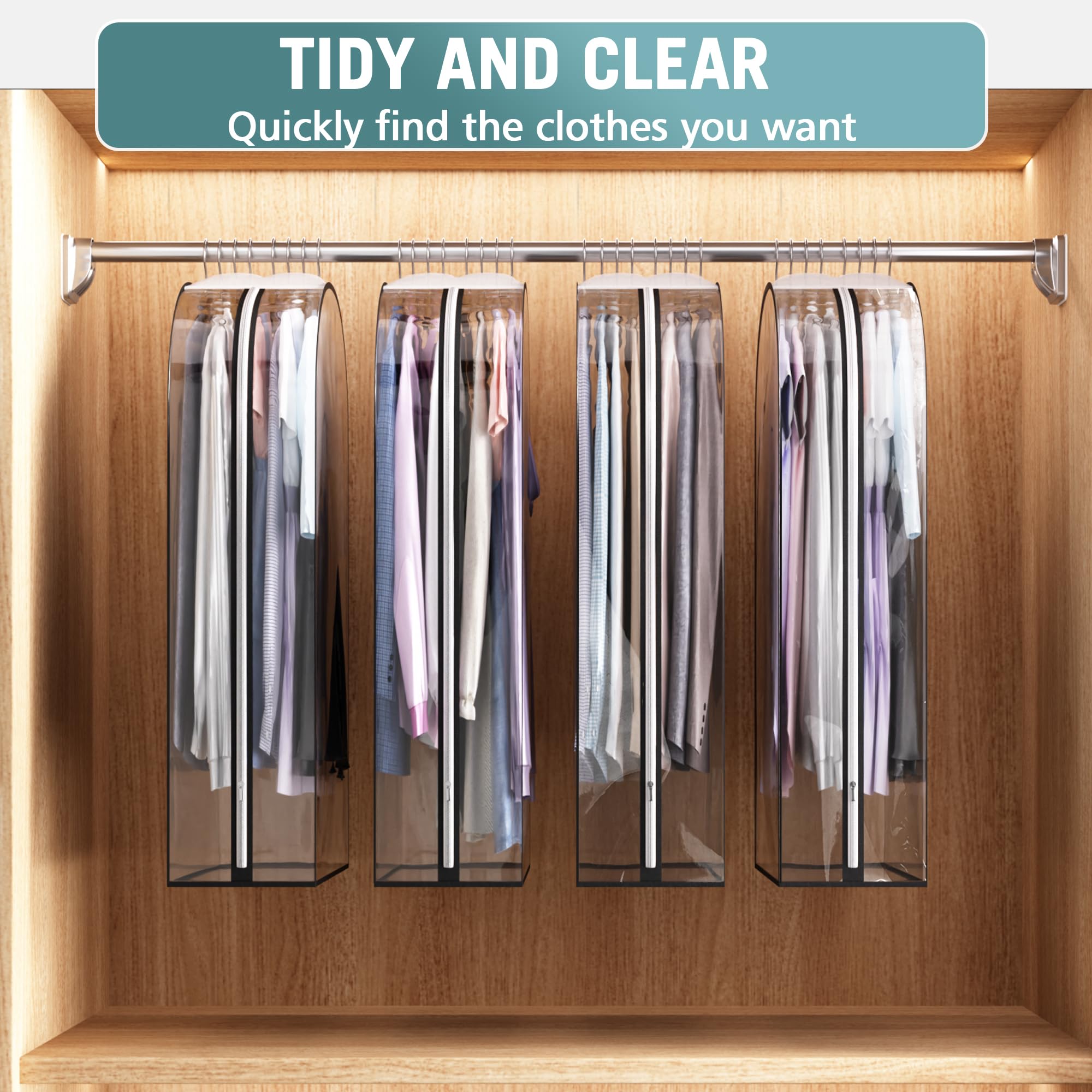 Clear Garment Bags for Hanging Clothes - 10