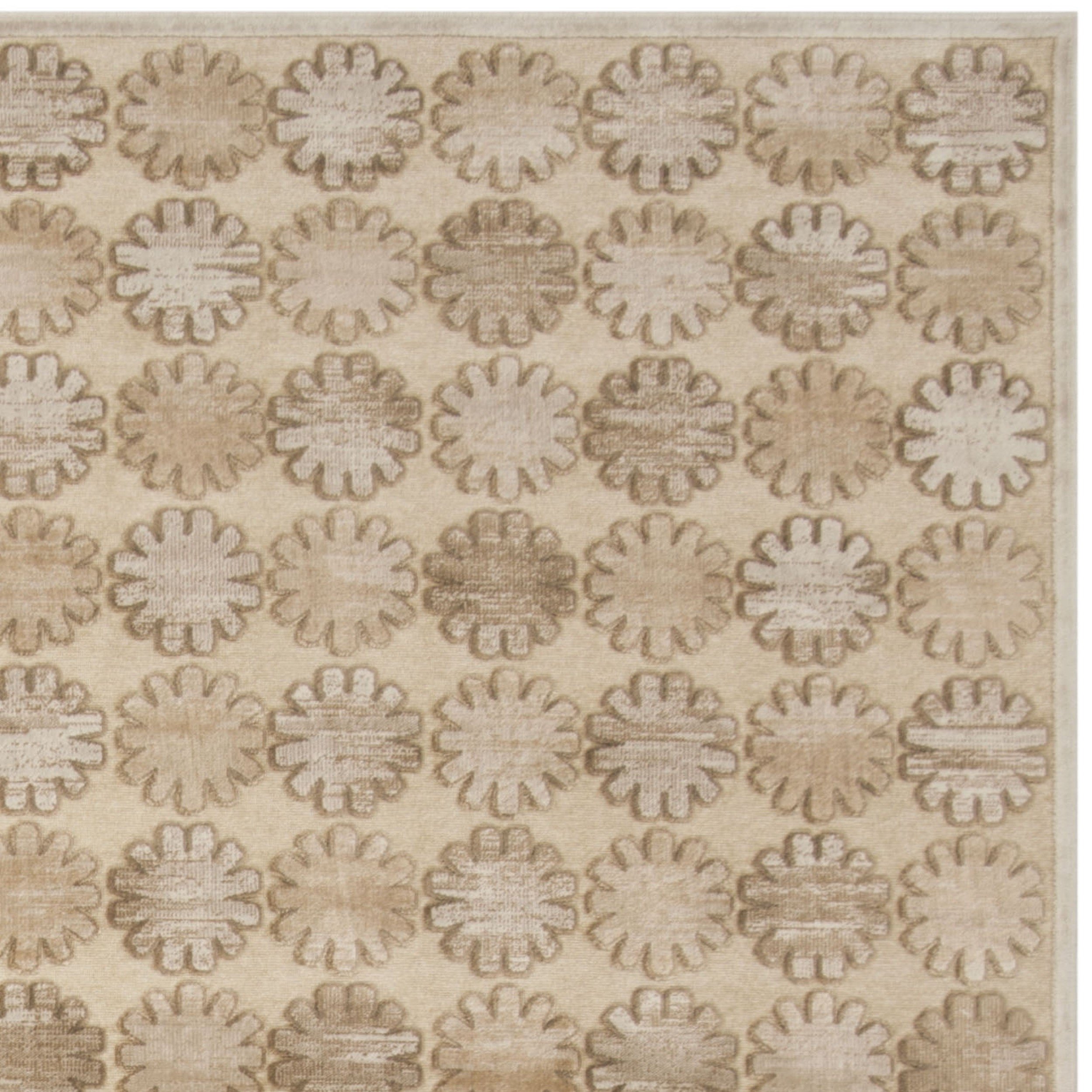 MARTHA STEWART x SAFAVIEH 8' x 10' Stone/Cream Area Rug MSR74301 - Soft Viscose Rug for Living Room, Dining Room & Bedroom | Perfect for Home Decor, Family Gatherings & Cozy Spaces