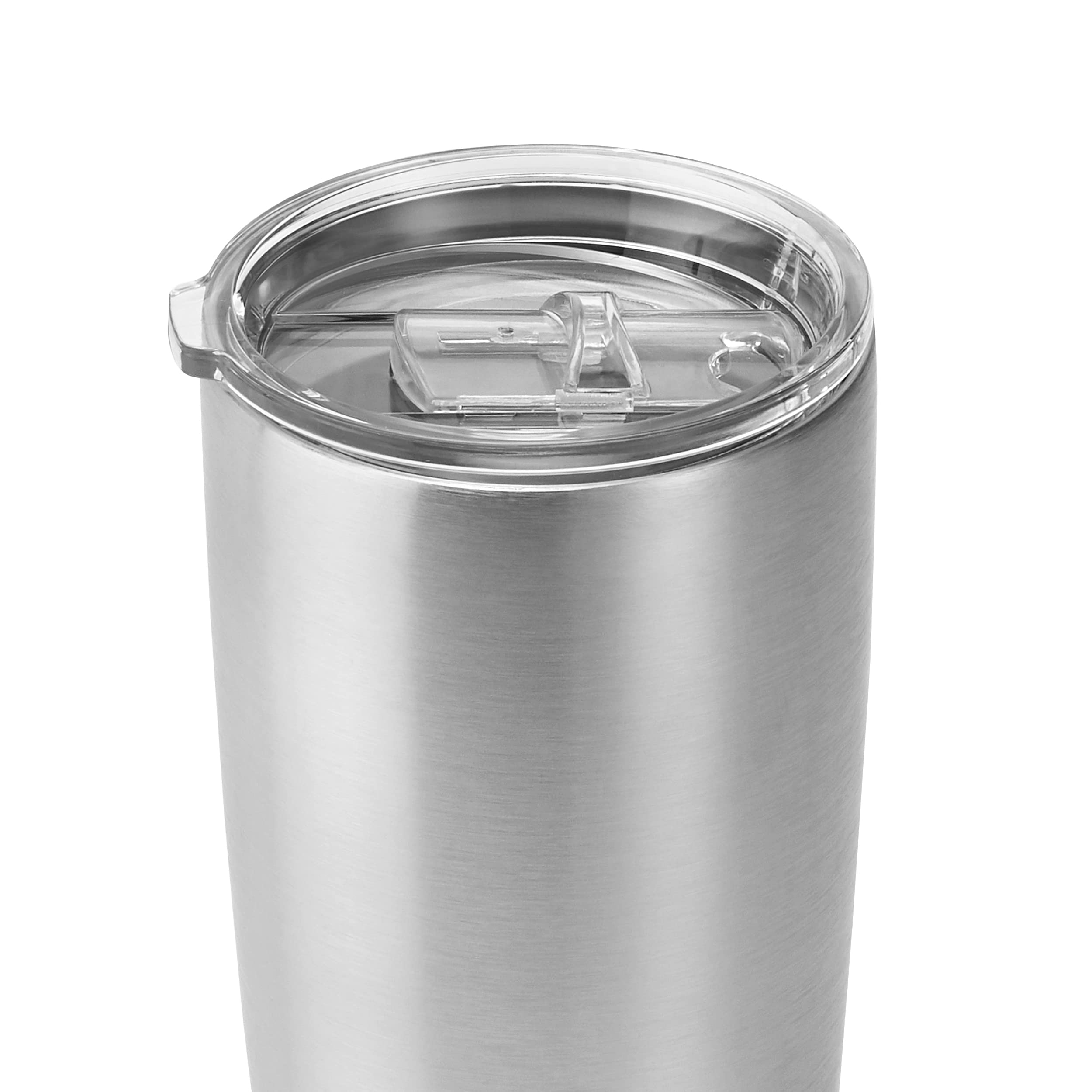 Makerflo Silver 20 oz Curve Stainless Steel Tumbler with Lid & Straw - Bulk Pack of 25 | DIY Customizable Cups for Epoxy, UV DTF, Vinyl & Laser Engraving | Perfect for Personalized Gifts, Promotional Events & Home Use
