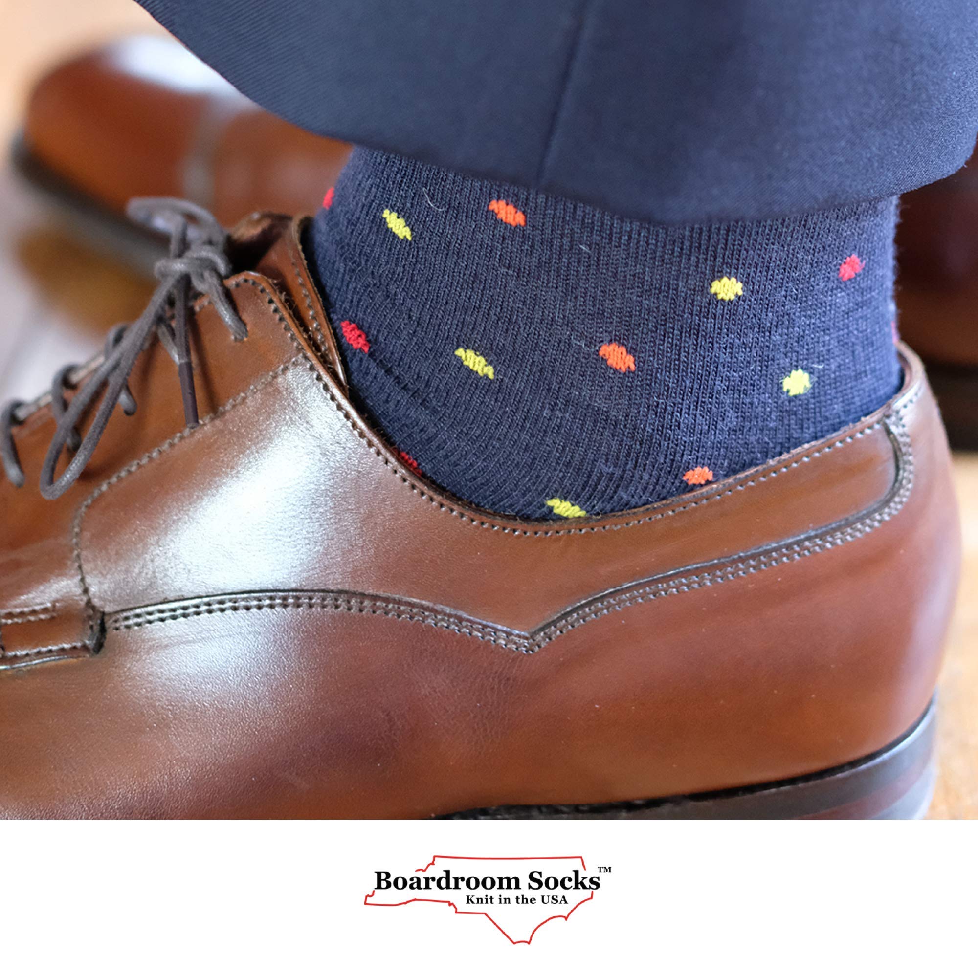 Premium Merino Wool Over-the-Calf Dress Socks for Men - Breathable & Comfortable Patterned Socks for Business, Office & Formal Occasions