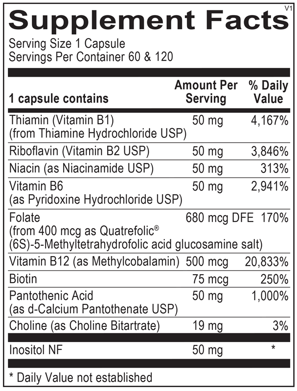 OrthoMolecular Products Methyl B Complex Supplement - Supports Energy, Brain & Nervous System Health - Ideal for Active Lifestyles & Stress Relief